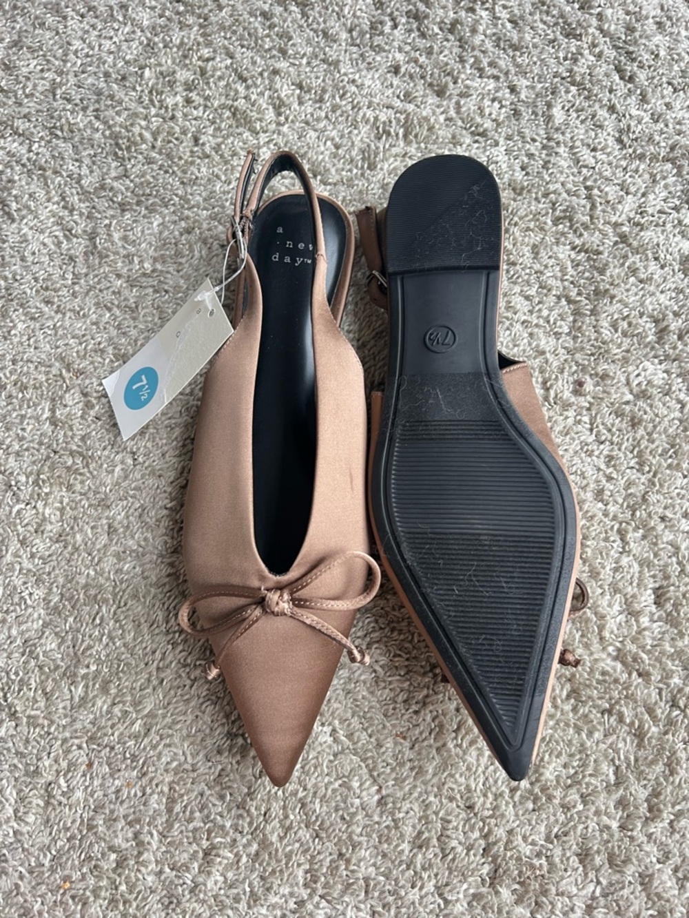 a new day Pointed Toe Slingback Flats . Size 7.5